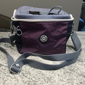 Kipling Two-Tone lunch Bag in Purple and Gray